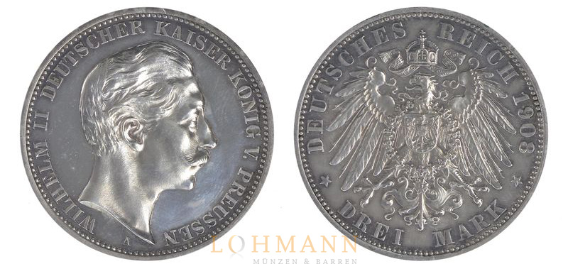 3 Mark Silber - Deutsches Kaiserreich 3 Mark Silber - Deutsches Kaiserreich